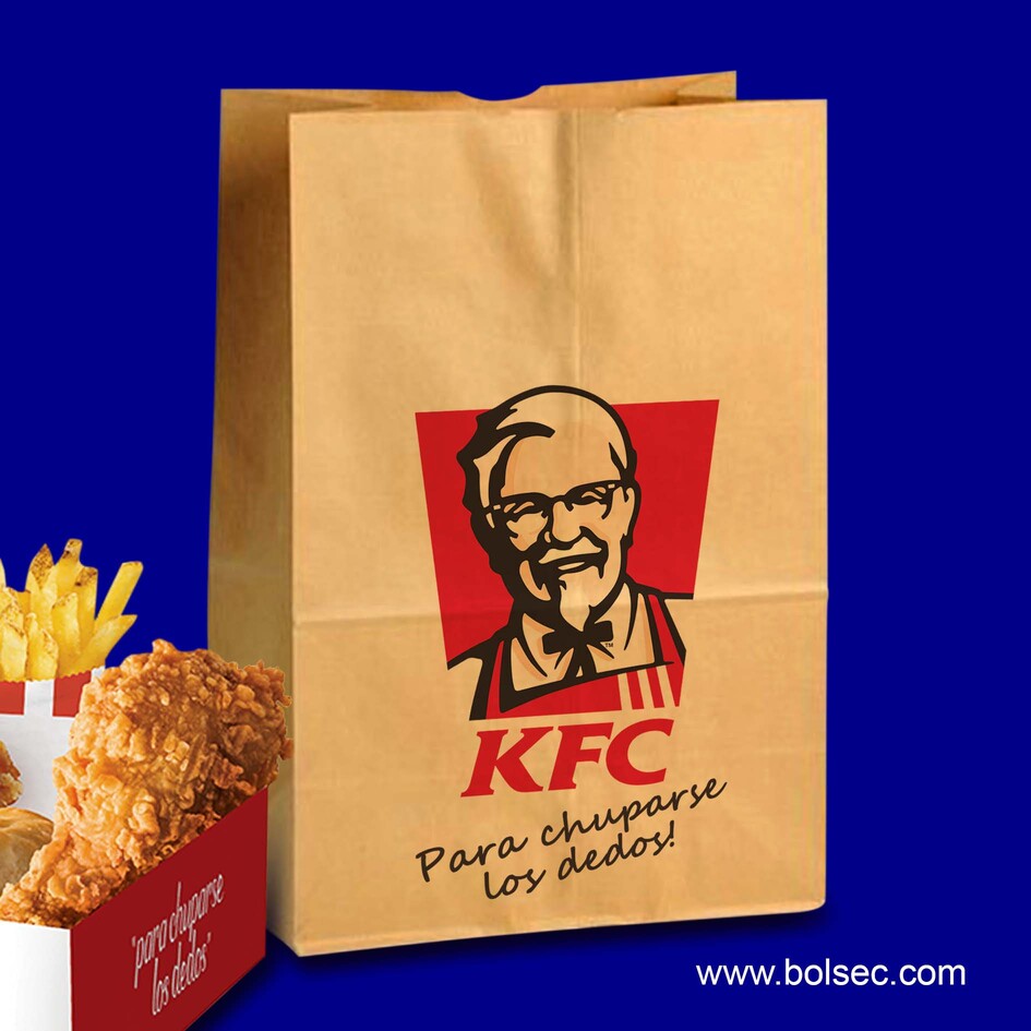 Bolsa de papel kraft tipo despensa impresa