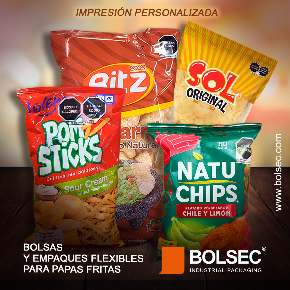 bolsas y empaques para papas fritas con impresion personalizada